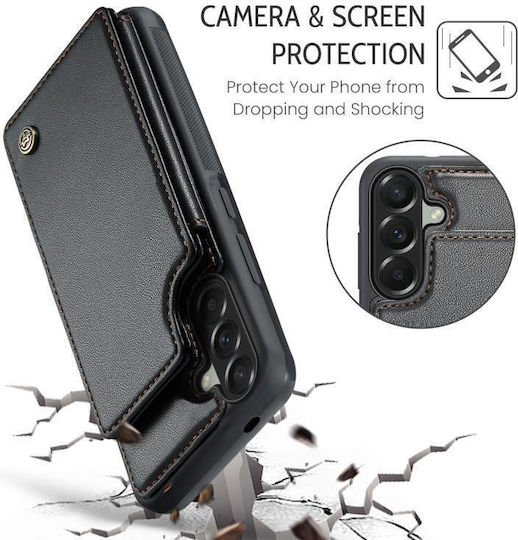 Caseme Leder Brieftasche / Synthetisches Leder Schwarze (Galaxy A37Nokia C22)