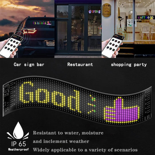 GloboStar Плъзгаща се LED табела Едностранна Водоустойчива 64x16cm RGB