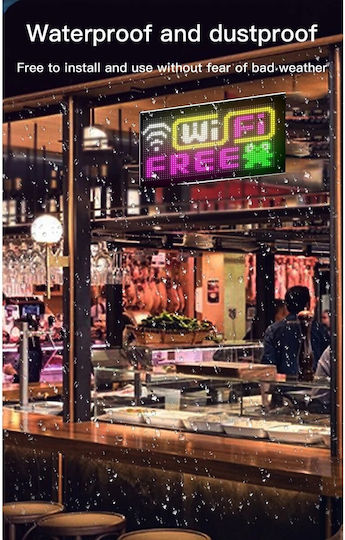 GloboStar Плъзгаща се LED табела Едностранно Водоустойчив 64x32cm RGB