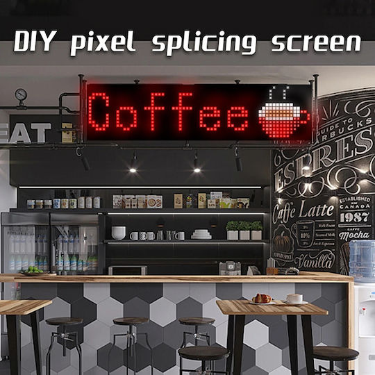 GloboStar Scrollende LED-Schild Einseitig 16x64cm RGB