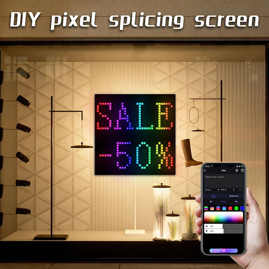 GloboStar Scrollende LED-Schild Einseitig 16x64cm RGB