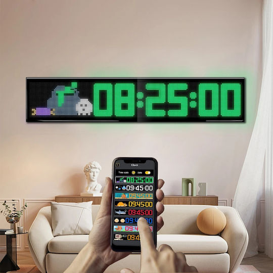 GloboStar Плъзгаща се LED Табела Едностранно Водоустойчива 192x32cm RGB