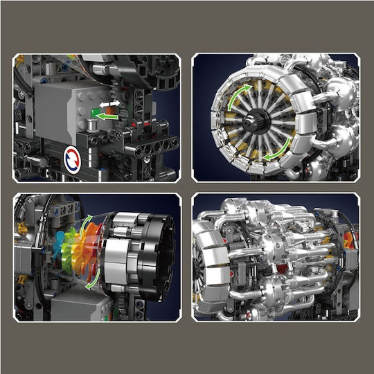 Mould King Educational Building Blocks Turbojet Engine for 14+ Years 1214 Pieces 10216