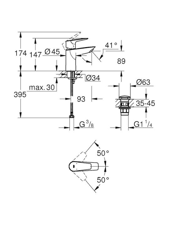 Grohe Startedge Миксер Батерия за Умивалник