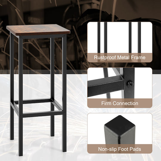 Bar Stool Metallic Rustic Brown 66.04x30.48x30.48cm