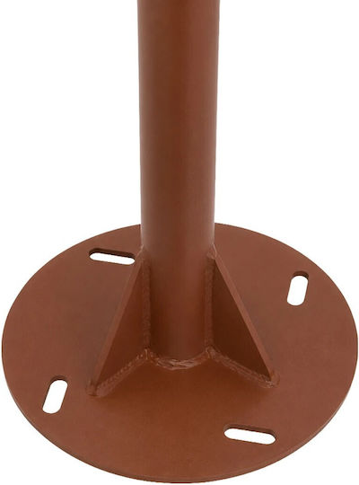 Globostar Helios-280 Glb-000-0005 Metal Galvanized Lighting Pole Solar Outdoor Spotlight RAL 8004 Corten Brown Matte W35 × D25 × H280cm Glb-000-0005
