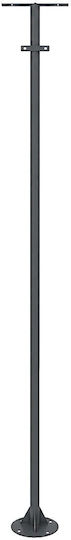 Globostar Helios-280 Glb-000-0003 Galvanized Metal Lighting Pole for Outdoor Solar Spotlight Ral 7016 Anthracite Grey M35 × W25 × H280cm Glb-000-0003