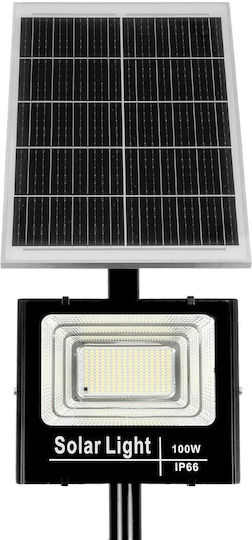 Globostar Helios-280 Glb-000-0002 Metal Galvanized Lighting Pole Solar Spotlight Outdoor Ral 9005 Black Matte W35 × D25 × H280cm Glb-000-0002