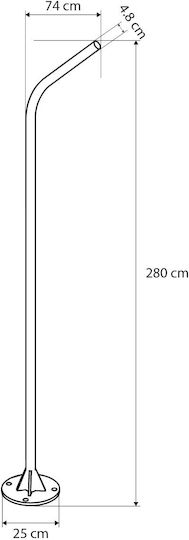 Globostar Urbano-280 Glb-000-0011 Metal Galvanized Lighting Pole Solar Street Light Outdoor Ral 8004 Corten Brown Matte W84 X D25 X H280cm Glb-000-0011