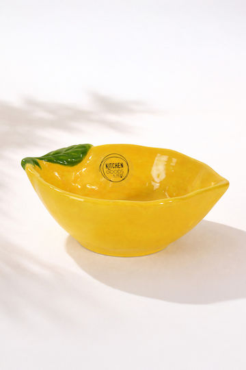 Kaemingk Decorative Ceramic Yellow Bowl 16x12x6cm