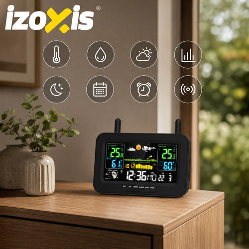 Izoxis 19378 Kabelloser Wetterstation Digital Tischplatte