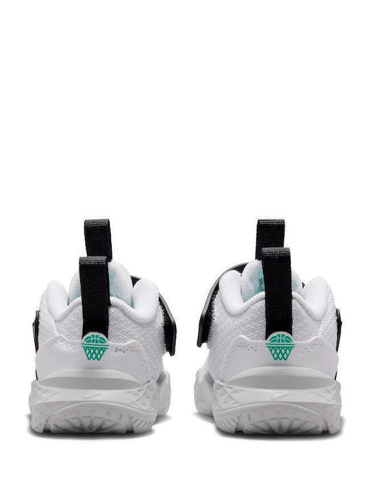 Team Hustle D 12 Kids Sports Shoes Running with Hoop & Loop Closure White