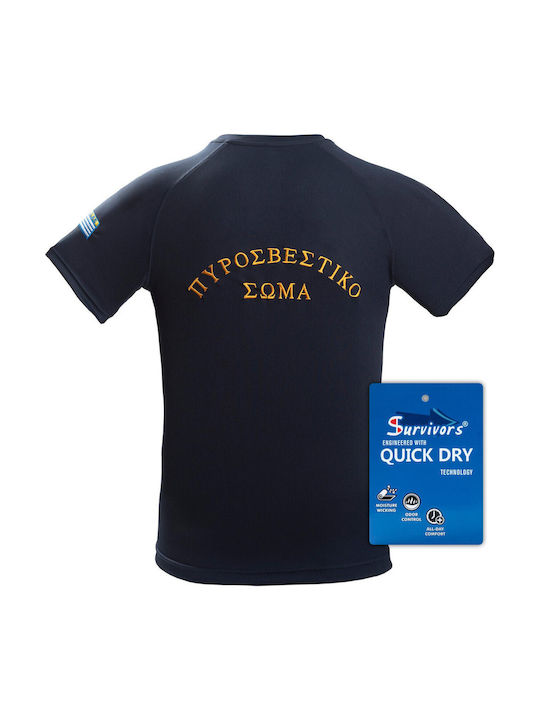 Survivors Polo Shirt Sweat-Wicking Fire Department S-XXL Blue