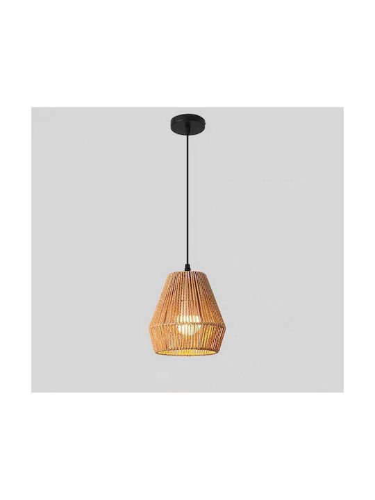 Boho Grid Pendant Light with E27 Socket 19x16cm