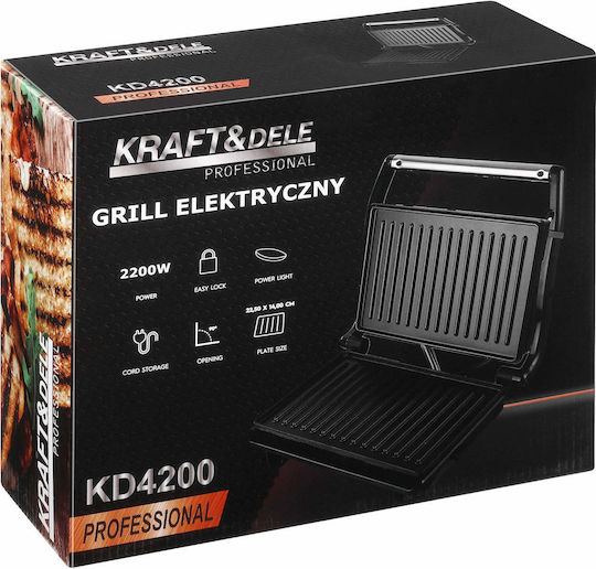 Kraft & Dele Τοστιέρα Γκριλιέρα 2400W Γκρι