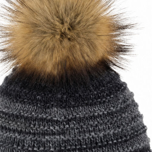 Lux Pom Pom Beanie Γυναικείος Σκούφος Πλεκτός σε Γκρι χρώμα