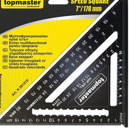 Topmaster Γωνιόμετρο Μαραγκών Αλουμινίου Μήκους 17.8εκ.