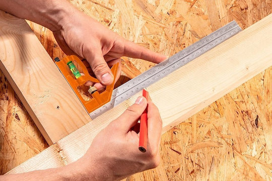 Neo Tools Winkelmesser Zimmerleute Metallisch Länge 30cm mit Wasserwaage