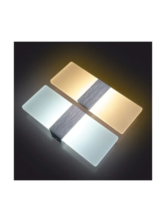 VenCore Модерна Стенна Лампа с Интегриран LED и Регулируема Бяла Светлина Сребриста 5x30см
