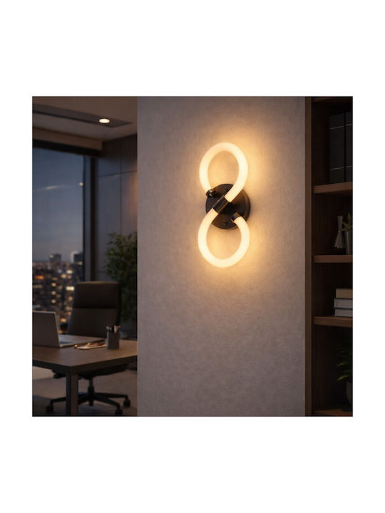 VenCore Modern Wall Lamp with Integrated LED and Adjustable White Light Silver