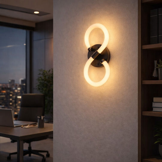 VenCore Modern Wall Lamp with Integrated LED and Adjustable White Light Silver