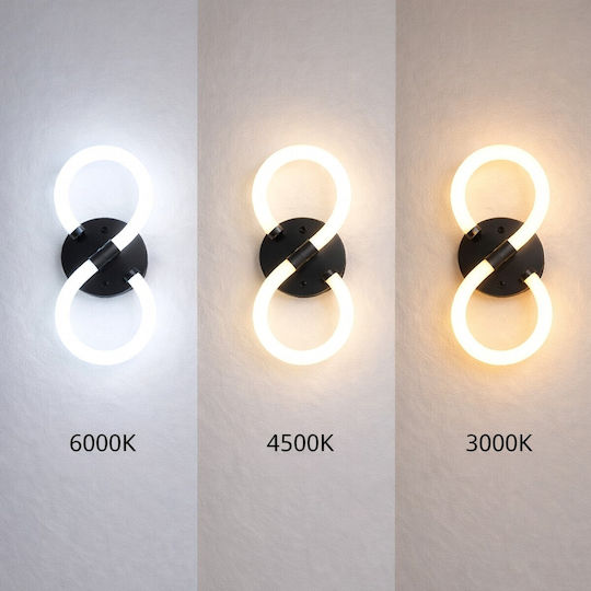VenCore Modern Wall Lamp with Integrated LED and Adjustable White Light Silver