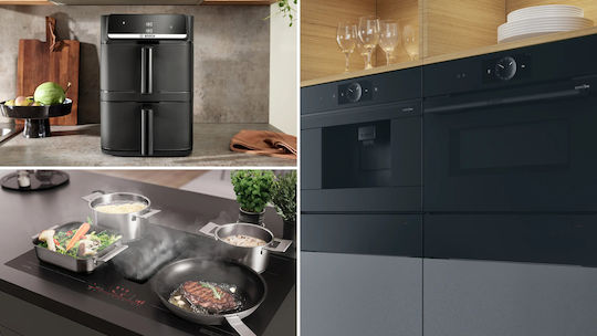 Bosch Series 6 Mafd661b4 Air Fryer με Διπλό Αποσπώμενο Κάδο 12lt Μαύρο