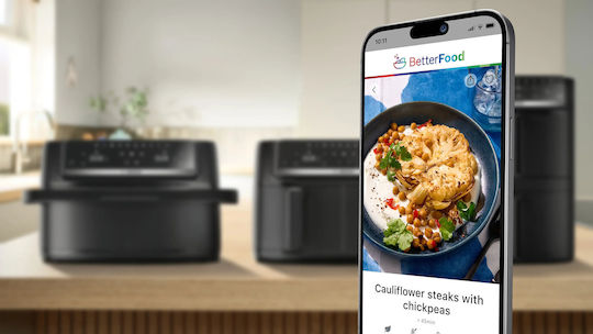 Bosch Series 6 Mafd661b4 Air Fryer με Διπλό Αποσπώμενο Κάδο 12lt Μαύρο