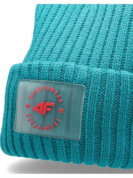 Damen Beanie Strickmütze in Türkis