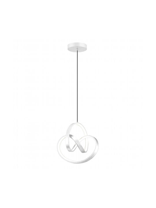 VenCore White LED Pendant Ceiling Light with Warm to Cool White Light 25x25x32cm
