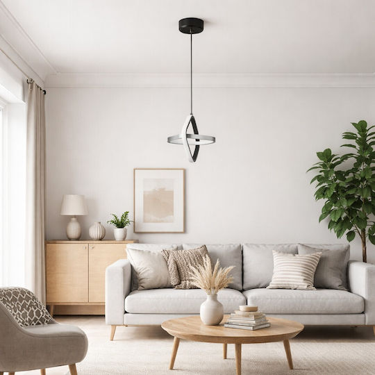 VenCore Black LED Ceiling Light with Adjustable Warm to Cool White Light 22x22x24cm
