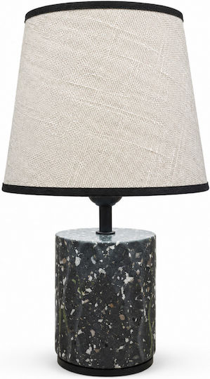 Metal Table Lamp for E27 Fitting with Beige Shade and Orange Base