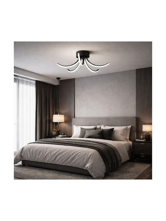 VenCore Ceiling Light 53cm Silver with Integrated LED and Remote Control