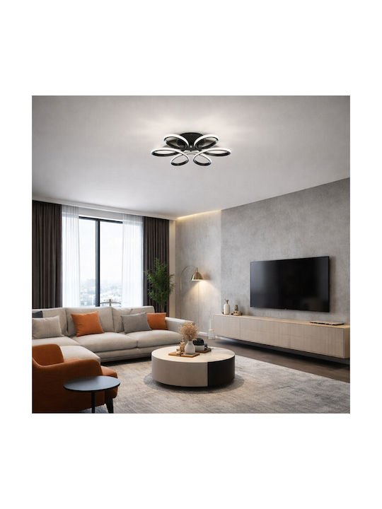 VenCore Plafonieră de Tavan 60cm Neagră cu LED Integrat și Telecomandă