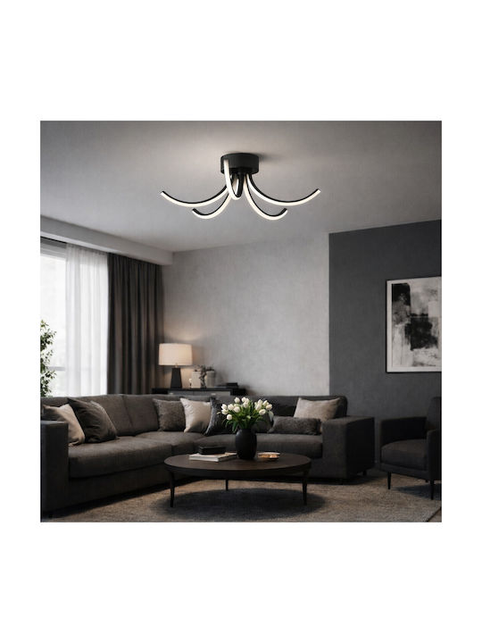 VenCore Ceiling Light 53cm Black with Integrated LED and Remote Control