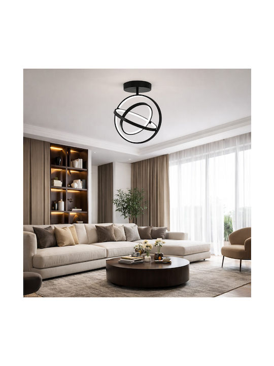 VenCore Ceiling Light 36cm Black with Integrated LED and Remote Control