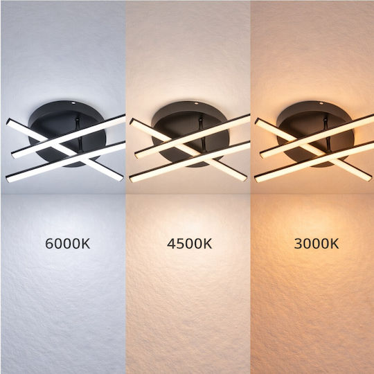 VenCore Plafonieră de Tavan 50 cm Albă cu LED Integrat și Telecomandă