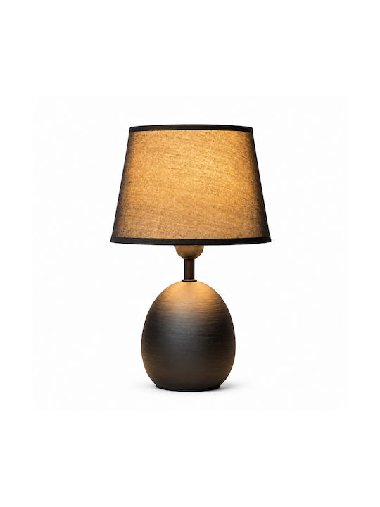 Metal Table Lamp for E27 Fitting with Black Shade and Bronze Base