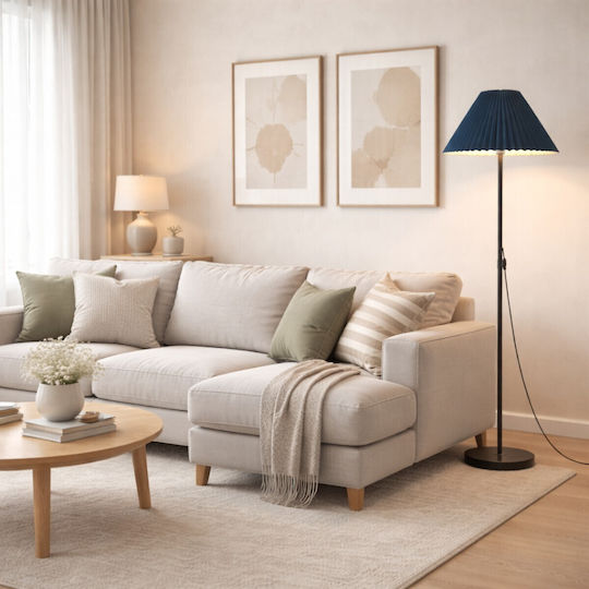 VenCore Stehlampe H150xL35cm mit Lampenbirnensockel E27 Silber