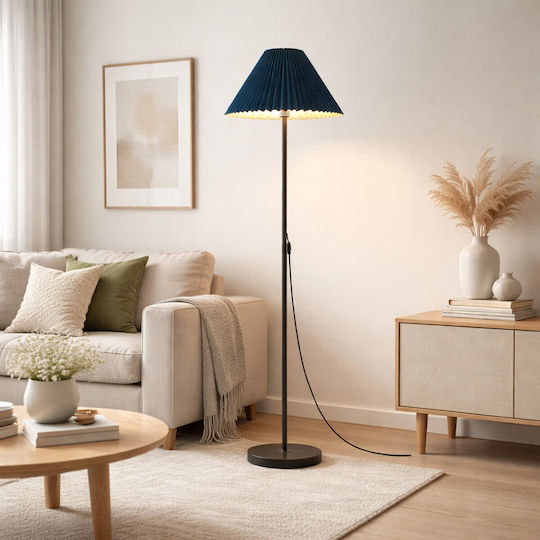 VenCore Stehlampe H150xL35cm mit Lampenbirnensockel E27 Silber