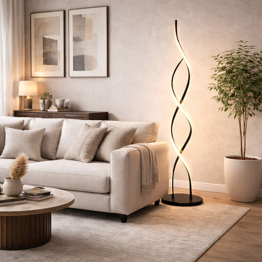 VenCore LED Floor Lamp H125xL25cm with Warm to Cool White Light Silver