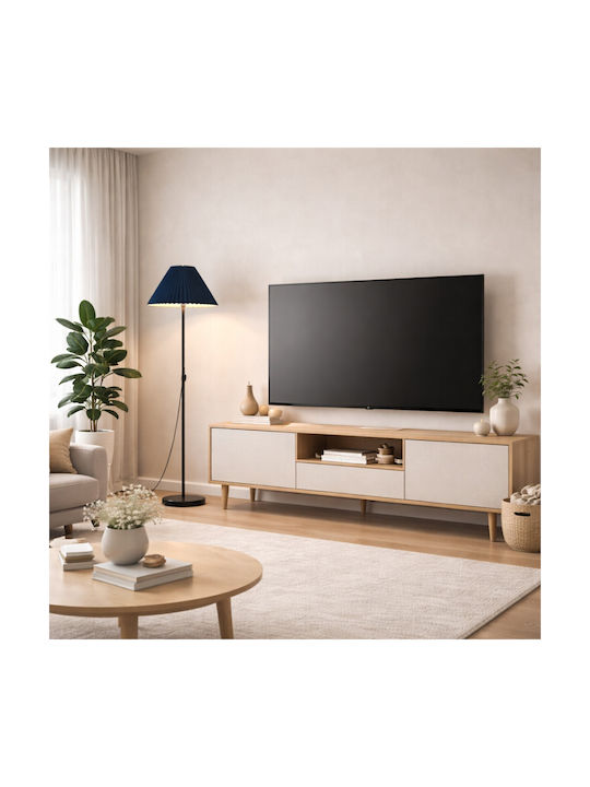 VenCore Floor Lamp H150xL35cm with Socket for E27 Bulb Silver