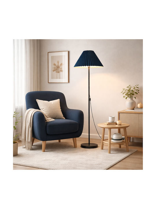 VenCore Floor Lamp H150xL35cm with Socket for E27 Bulb Black
