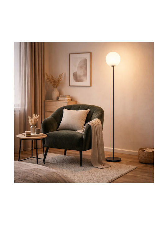 VenCore Floor Lamp H165xL35cm with Socket for E27 Bulb Black