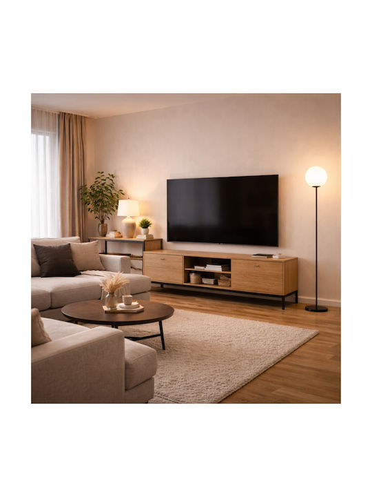 VenCore Floor Lamp H165xL35cm with Socket for E27 Bulb Black