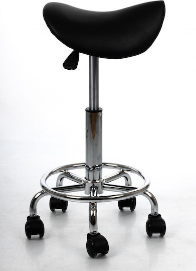 Pony Stool Black Footrest Wheeled Massage Anatomical Position Bed Physiotherapy Reflexology Dentists Shock Absorber