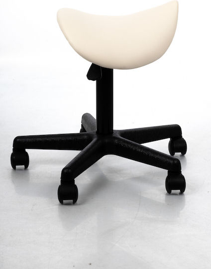Pony Medizinischer Hocker Cream Ergonomischer Rollenstuhl Anatomische Position Bett Massage Physiotherapie Reflexologie Zahnärzte Stoßdämpfer Kunststoffbasis