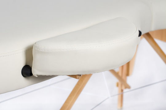 Rest Pro Vip Oval 2 Wooden Folding Beige Massage and Physiotherapy Bed 192x70cm