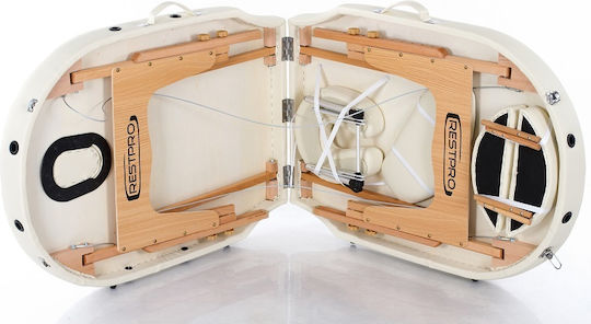 Rest Pro Vip Oval 2 Wooden Folding Beige Massage and Physiotherapy Bed 192x70cm