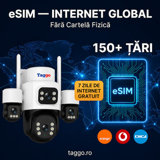 Taggo Pro Q50 IP Cameră de Supraveghere 4G 15MP Impermeabilă cu Comunicare Bidirecțională și Obiectiv de 1.6mm